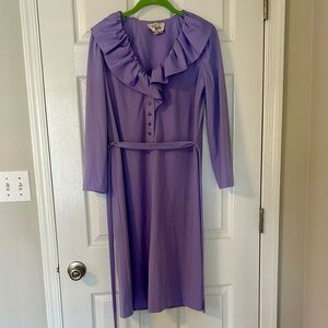 VINTAGE Umba for Parnes Feinstein Lilac Ruffle Dress